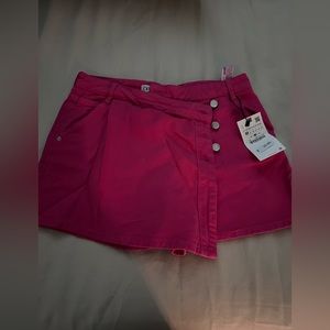 Pink denim shorts